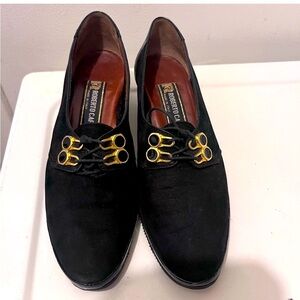 Roberto capucci Italian black loafers shoes 6.5 B